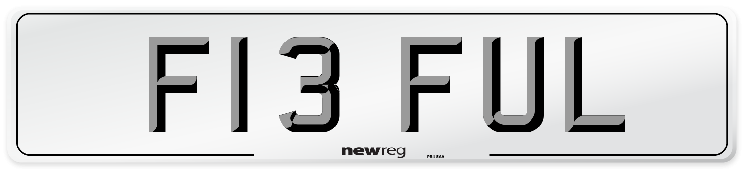 F13 FUL Number Plate from New Reg